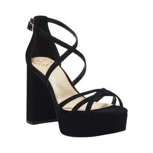 Vince Camuto Black Garnitta Platform Suede Platform Block Heel Womens Size 8M